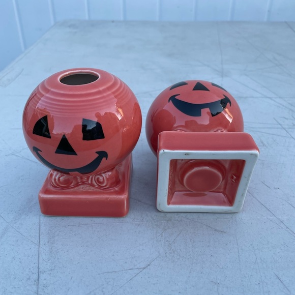 Fiestaware Jack o Lantern candlestick holders - Picture 2 of 5